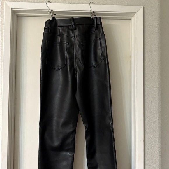 Good American Black Leather-Style Trousers - Picture 4 of 4
